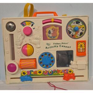 Vintage Fisher Price Activity Center Busy Board Carry Toy